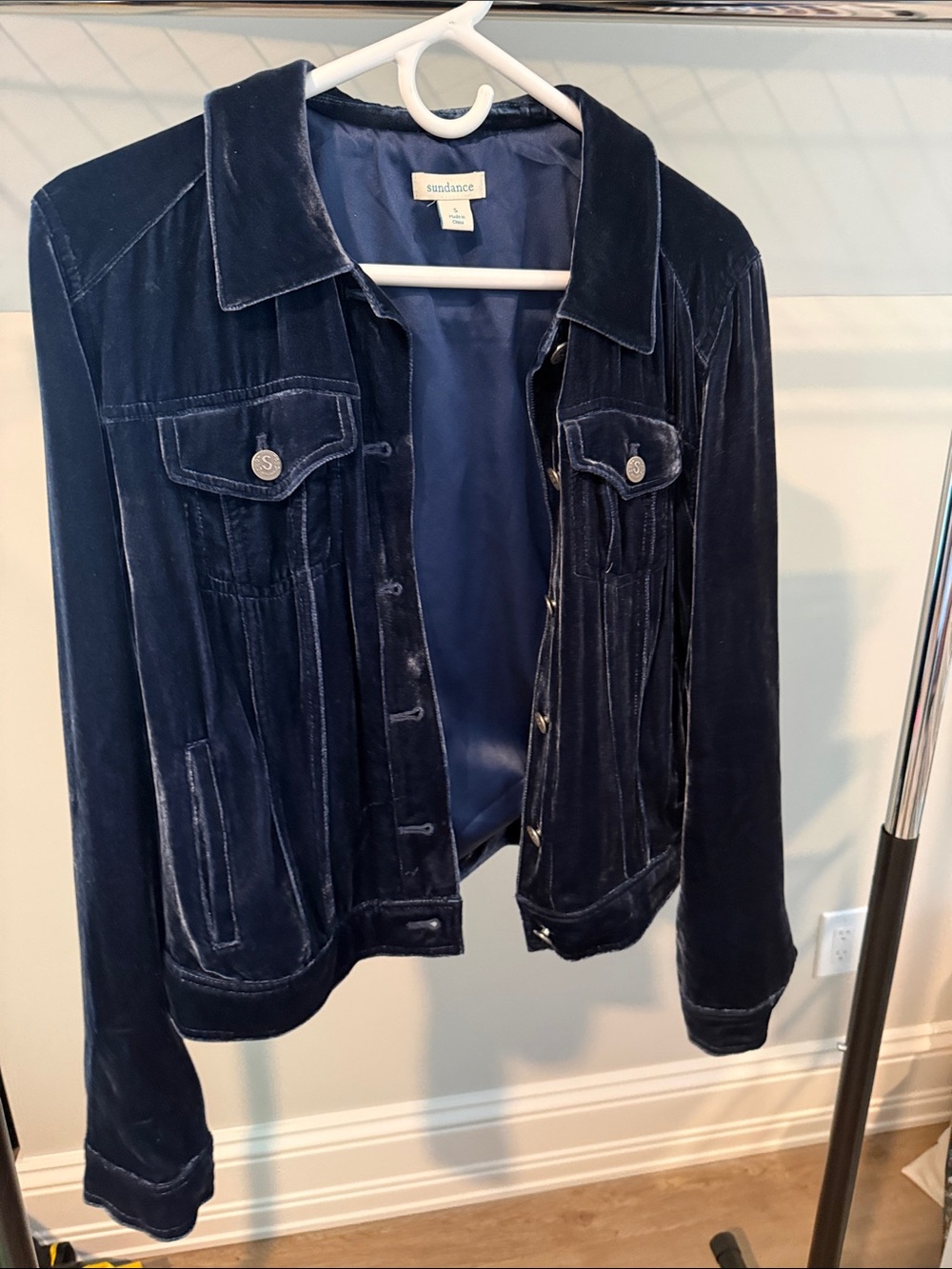 Sundance Navy Velvet Jacket - Women's Button-Front Jean Style
